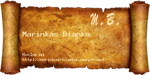 Marinkás Bianka névjegykártya